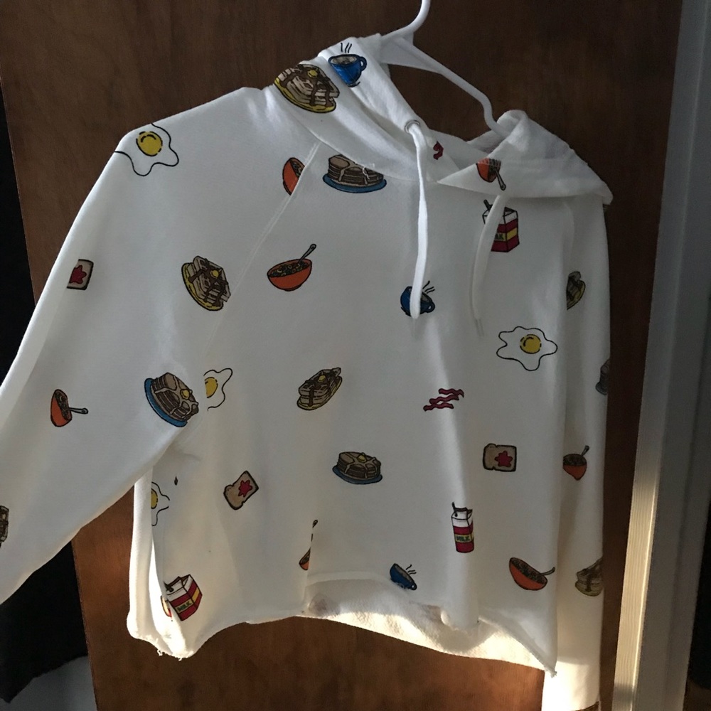Forever 21 breakfast cropped hoodie